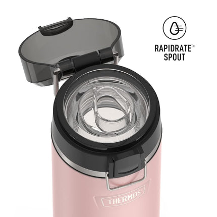 Thermos ICON Series by Stainless Steel Water Bottle with Spout 24 Ounce, Sunset Pink