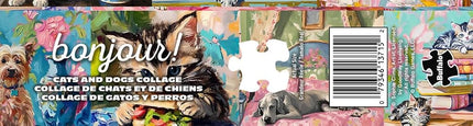 Buffalo Games - Bonjour - Sophie Clima - Cats and Dogs Collage - 1000 Piece Jigsaw Puzzle for Adults - Challenging Puzzle Perfect for Game Nights