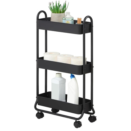 SunnyPoint Slim Rolling Storage Cart, 3 Tier Bathr