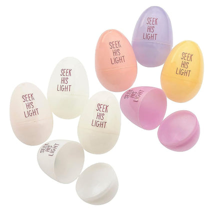 Fun Express 3" Religious UV Color-Changing Plastic Easter Eggs, 48 Piece