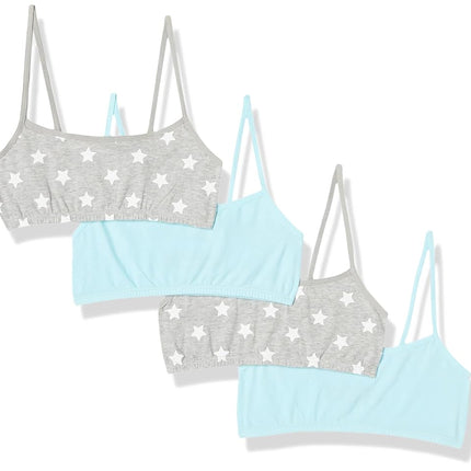 Fruit of The Loom Girls' Big Cotton Training Bra Value Packs, Superstar/Soft Blue, 30