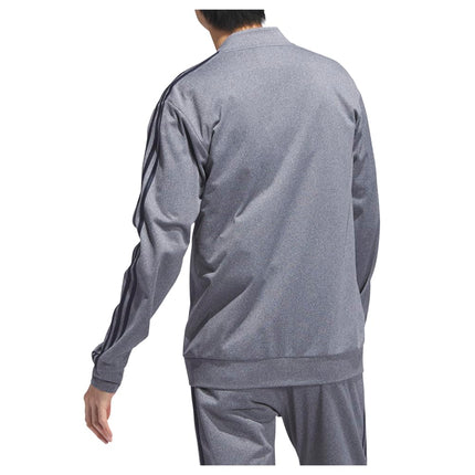 adidas Men's Three Stripe Tricot Full-Zip Jacket, Legend Ink Melange, M