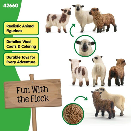Schleich Farm World - 3Pc Sheep Friends Playset - Kids Ages 3+ | 42660