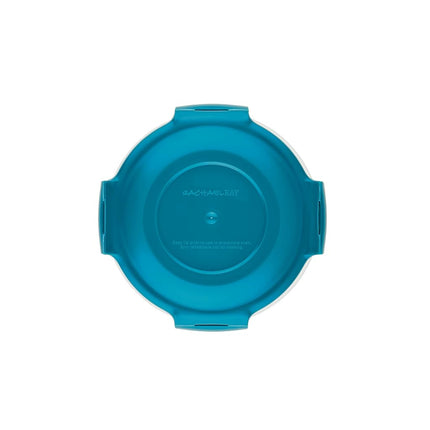 Rachael Ray Leak-Proof Nestable Container Food Storage Bin Set, 10-Piece Round, Teal Lid