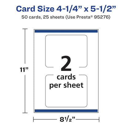 Avery Printable Rectangle Rounded Corner Postcards with Sure Feed Technology, 4.25" x 5.5", Glossy White Cardstock, Print-to-the-Edge, Laser/Inkjet Cards, 50 Total