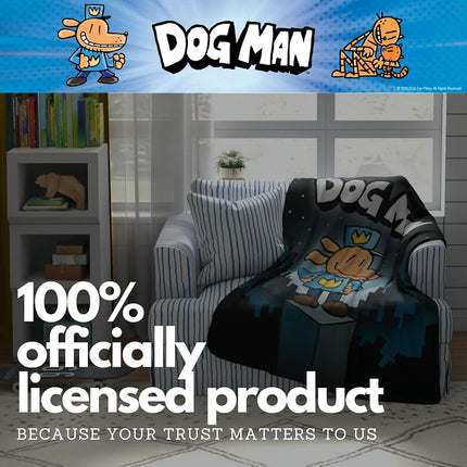 Manta de felpa suave y acogedora Franco Dog Man Supa Book para niños, 46 x 60 pulgadas (producto con licencia oficial)