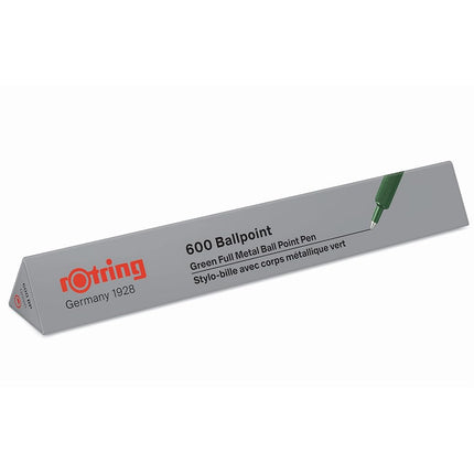 rOtring 600 Ballpoint Pen | Medium Point | Black Ink | Green Barrel | Refillable