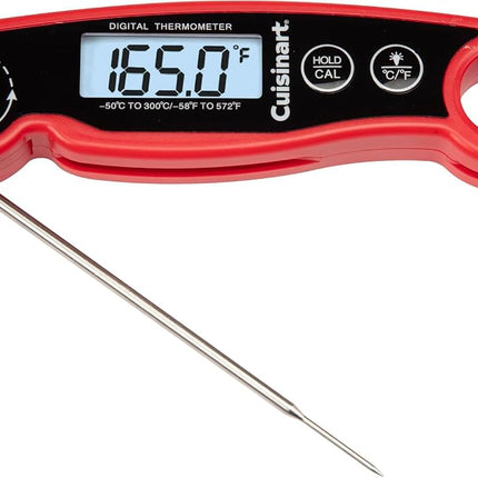 Cuisinart LCD Digital Instant Read Thermometer, Water Resistant Meat Thermometer for Home & Grill, Digital Grill Thermometer with Calibration & Backlight, Home Gadget, BBQ, Smoker, Oil Fry & Candy