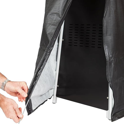 Vinyl Cover Full Length Outdoor For Patio Heaters With Square Reflectors Heavy Duty 10 Gauge Felt Lined Waterproof Weather Resistant With Zipper - Square Patio Heater