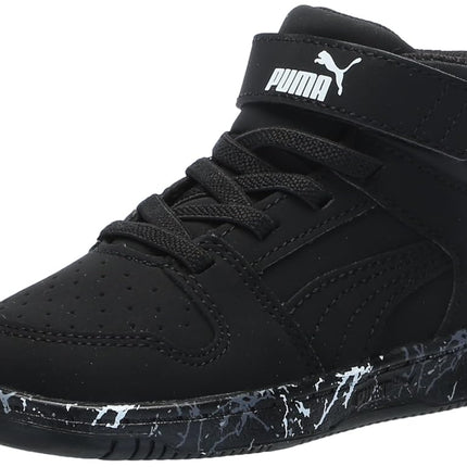 Baskets montantes à scratch Puma Rebound Layup pour enfant unisexe, noir, taille 29.5