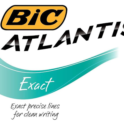 BIC - Atlantis Exact Retractable Ball Pen, Fine Point (0.7 mm), Blue - 3 Pens