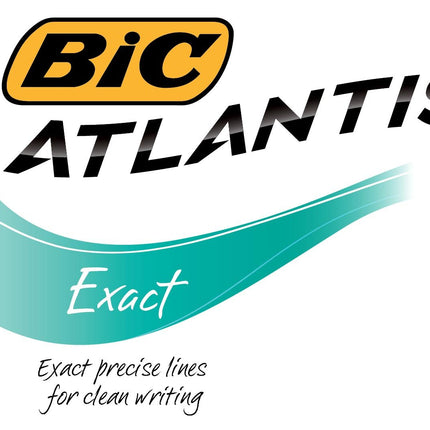 Bolígrafo retráctil BIC-Atlantis de punta fina de 0.7 mm, paquete de 12, BIC-Count, azul