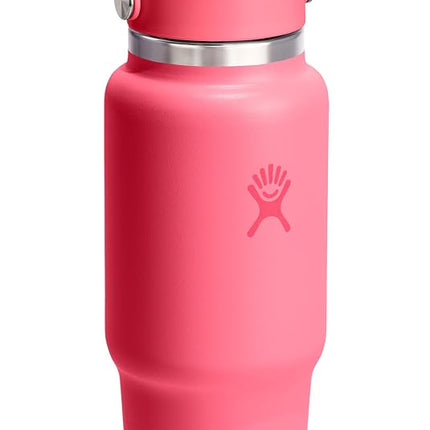 Hydro Flask Travel Water Bottle - Insulated Stainless Steel - Wide Straw Lid, Non Spill, Leakproof in 32 Oz Popstar Pink