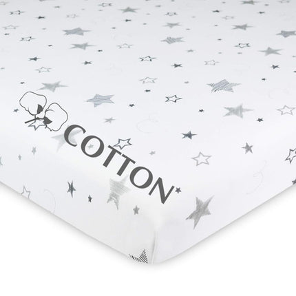American Baby Company Printed 100% Natural Cotton Value Jersey Knit Fitted Pack N Play Playard Sheet, Super Stars, Soft Breathable, for Boys and Girls, 27 x 39 Inch (Pack of 1)