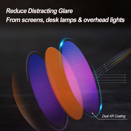 Goiteia 100% Orange Blue Light Blocking Glasses-Amber Tint Gaming Glasses for Better Sleep/Eyes Strain/Light Sensitive-Ultra Light & Spring Hinges for Better Comfort