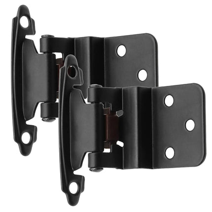 3/8" Inset Cabinet Hinges Black (10 Pairs -20 Pack) Self Closing Matte Black Hinges for Kitchen/Bathroom/Furniture Cabinets & Doors