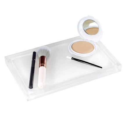 IZOD - Vanity Tray, Durable Countertop Accessories, Sleek Resin Organizer, Modern Home Decor, Dorm Room Essentials (Marina Collection, White)