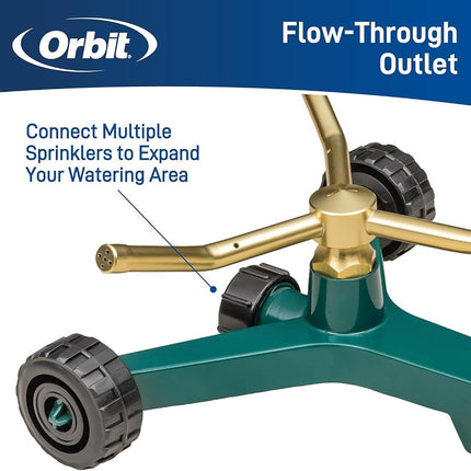 Orbit 58288 3-Arm High-Rise Sprinkler (2-Pack 3-Arm Metal Sprinkler with Wheel Base)
