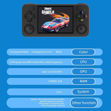 RG35XX H, Anbernic Retro Handheld Gaming Console with 64GTF Card, Dual Joystick Design 3.5-inch HD Screen Lasts up to 8 Hours High-Capacity Battery for Better Experience (64G Purple)