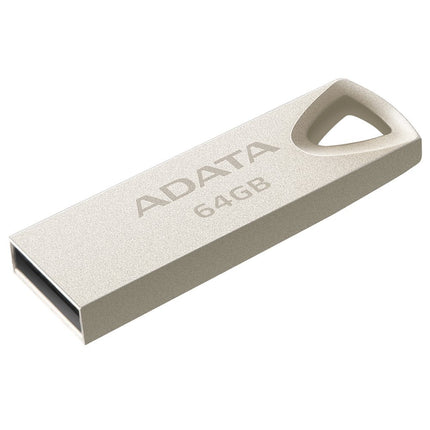 ADATA UV210 64GB Metallic Style Capless Water Resistant Dust Resistant Impact Resistant USB Flash Drive, Gold (AUV210-64G-RGD)
