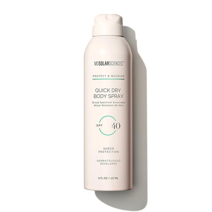 MDSolarSciences Spray Corporal de Secado Rápido SPF 40, Protector Solar en Spray no Grasoso y de Secado Rápido que Proporciona 80 Minutos de Protección Solar de Amplio Espectro Resistente al Agua, 6 oz líq.