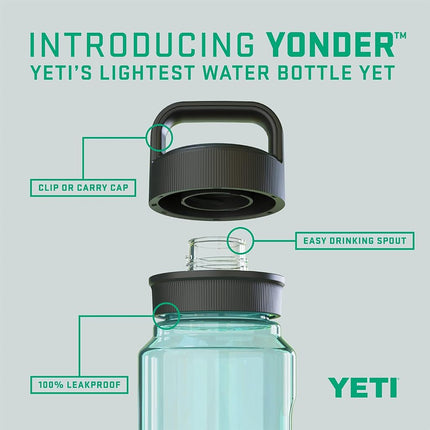 YETI Yonder 1L/34 oz Water Bottle with Leakproof Yonder Chug Cap, Seafoam