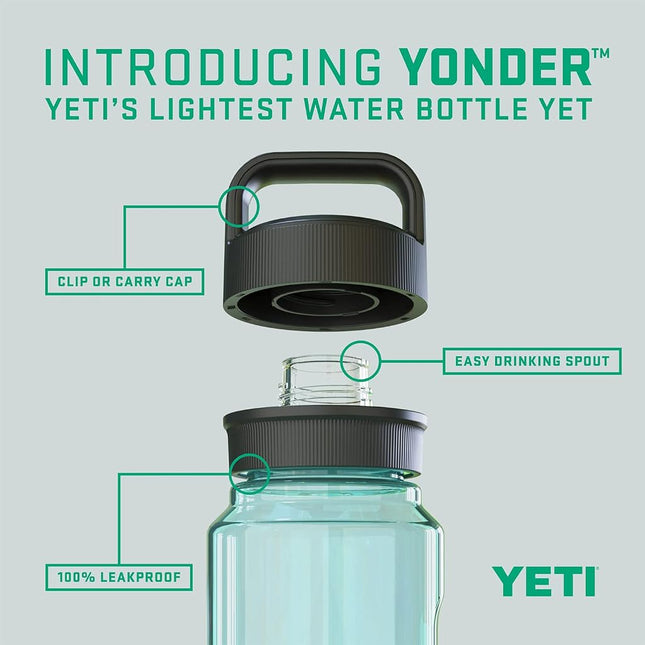 YETI Yonder 1L/34 oz Water Bottle with Leakproof Yonder Chug Cap, Seafoam