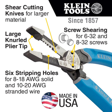 Klein Tools K12035 Klein-Kurve Wire Cutters, Heavy Duty Wire Stripping Tool
