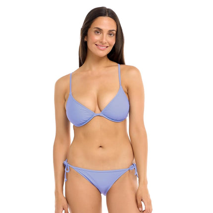 Body Glove Women's Standard Smoothies Tie Side Solid Fuller Coverage Bikini Bottom Swimsuit, Periwinkle, Periwinkle, S