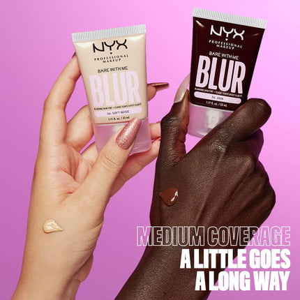 NYX PROFESSIONAL MAKEUP Bare With Me Blur, Skin Tint Foundation with Matcha, Glycerin and Niacinamide - Deep Golden