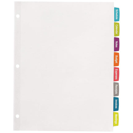 Avery Big Tab Printable White Label Dividers with Easy Peel, 8 Tabs, 20 Sets (14435)