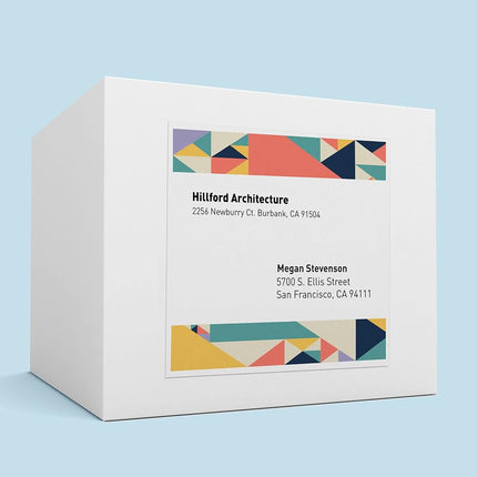 Avery Matte White Square Labels with Sure Feed, 8" x 8", 25 Matte White Printable Labels