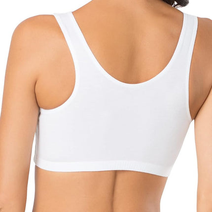 Fruit of The Loom Women's Built Up Tank Style Sports Bra, Black/White/White/Red 4-Pack, 46