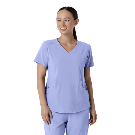 WonderWink Renew Women's V-Neck Scrub Top, Ceil Bl