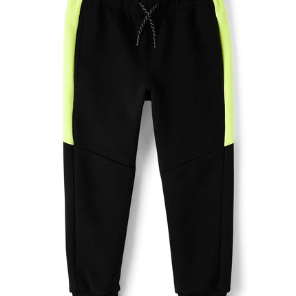 The Children's Place Boys' Active Scuba Knit Jogger Pants, Black, Large
