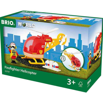 BRIO World Fire & Rescue Helicopter Toy Vehicle for Kids Age 3 Years Up