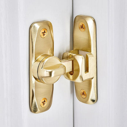 INIRET 3 Packs Barn Door Latches,Gold 90/180 Degree Gate Lock,Zinc Alloy Right Angle Door Lock Latch,Flip Gate Latches Hardware,Door Security Sliding Door Latch Lock fo Cabinets,Bathroom