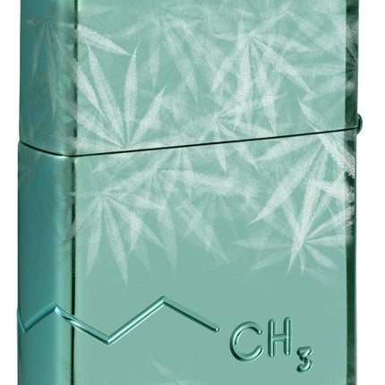 Zippo Cannabis Compound Design Armor High Polish Green Pocket Lighter