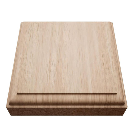 4 1/2"W x 4 1/2"H x 1 1/8"P Americraft Solid Hardwood Stain Grade Standard Smooth Rosette with Decorative Edge, Red Oak
