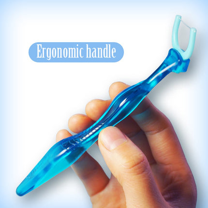 Fil dentaire T.Smile 3e génération 1 manche + 100 têtes de fil dentaire extra-fortes, nettoyage évolutif (Lot de 2)