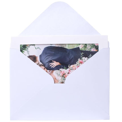 Litpoetic 200 Count Photo Frame Cards with Envelopes 4x6 Paper Picture Frame Notecards Photo Card Holder for Back to School Teacher Appreciation Halloween Wedding Birthday Classroom DIY - White