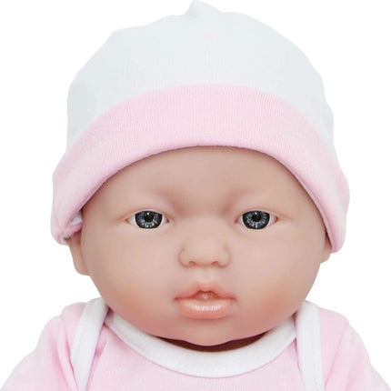 Poupée JC Toys Deluxe La Newborn 12" Tout en vinyle Rose, Set de 25 pièces, Cadeau