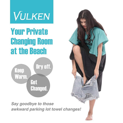 VULKEN Portable Changing Robe, Surf Poncho for Beach & Water Activities