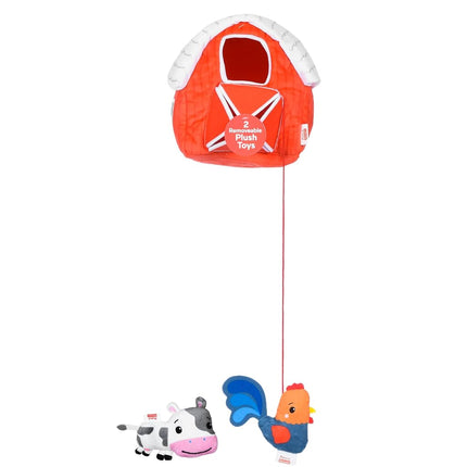 Fisher-Price for Pets Farmhouse Burrow Dog Toy with Removable Mini Rooster and Mini Cow Plush Toys, Developmental Toys for Dogs