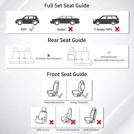 Huidasource Custom Fit RAV4 Car Seat Covers Front&Rear Full Set, Waterproof Leather Car Seat Protector Covers Fit for 2013-2018 Toyota Rav4 XLE LE XLE Premium Limited (Not for Hybrid, Black&Blue)