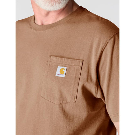 Carhartt Men's Loose Fit Heavyweight Short-sleeve Pocket T-shirt, Italian Clay, Medium