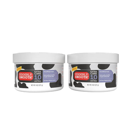 Udderly Smooth Crema Extra Cuidado con 10% Urea para piel seca, Sin Perfume, 8 Onzas (Paquete de 2)