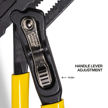 Klein Tools D5307 Plier Wrench, High Leverage Multi-Use Pump Plier with Adjustable and Reversible Double-Sided Jaw, Smooth and Knurled Teeth, 7-Inch