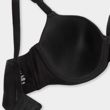 Soutien-gorge T-shirt en coton extensible 360 Fit for Me Plus Size Fruit of the Loom pour femme, couleur noir, 38DD