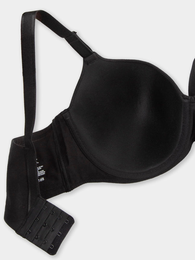 Soutien-gorge T-shirt en coton extensible 360 Fit for Me Plus Size Fruit of the Loom pour femme, couleur noir, 38DD